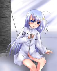 Rule 34 | 00s, 1girl, :o, ahoge, arm support, bdsm, between legs, blue eyes, blush, bondage, bottomless, bound, crotch rope, female masturbation, hair ornament, long hair, long sleeves, lyrical nanoha, mahou shoujo lyrical nanoha, mahou shoujo lyrical nanoha strikers, masturbation, misana, motion lines, no panties, open mouth, pussy juice, reinforce zwei, silver hair, sitting, solo, string, very long hair, wedgie, x hair ornament