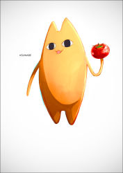 Rule 34 | &lt;o&gt; &lt;o&gt;, :3, artist name, azumanga daiou, mihama chiyo&#039;s father, floating, food, full body, holding, holding food, k-suwabe, mihama chiyo&#039;s father, no humans, simple background, solo, tomato, white background