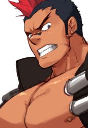 Rule 34 | 1boy, abs, bandaid, bandaid on face, bandaid on nose, bara, bare pectorals, bulge, facial hair, forked eyebrows, frown, gomtang, kill la kill, kinagase tsumugu, large pectorals, male focus, male pubic hair, mature male, muscular, muscular male, navel, navel hair, nipples, pectoral cleavage, pectorals, penis, pubic hair, short hair, sideburns, sidepec, solo, stomach, stubble, thick thighs, thighs, third-party source