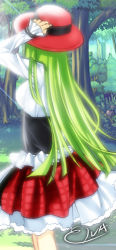 Rule 34 | 00s, 1girl, c.c., code geass, dress, female focus, forest, green hair, lowres, meimi k, nature, outdoors, solo