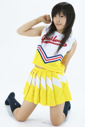 Rule 34 | character request, cheerleader, cosplay, highres, kneehighs, minazuki naru, photo (medium), socks, source request
