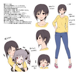 Rule 34 | 10s, 2girls, black hair, character profile, character sheet, drill hair, family, idolmaster, idolmaster cinderella girls, kanzaki ranko, long hair, mother and daughter, multiple girls, open mouth, red eyes, short hair, silver hair, smile, translation request, twin drills, twintails, uraichishi