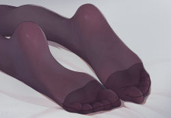 Rule 34 | 1girl, absurdres, artist name, bed sheet, brown pantyhose, commentary request, feet, feet only, fine fabric emphasis, foot focus, highres, legs together, no shoes, original, out of frame, pantyhose, qizhu, shiny clothes, soles, toe scrunch, toes, watermark