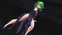 Rule 34 | 1girl, 3d, alternate costume, animated, artist request, ass, ass shake, audible music, bare legs, bare shoulders, black dress, black panties, breasts, cleavage cutout, clothing cutout, curly hair, curvy, dancing, dress, from side, full body, green eyes, green hair, heart, high heels, highres, huge ass, jiggle, lingerie, long sleeves, matching hair/eyes, mikumikudance (medium), navel, one-punch man, panties, pelvic curtain, shiny skin, skin tight, small breasts, solo, sound, tatsumaki, thighs, thong, underwear, video, wide hips