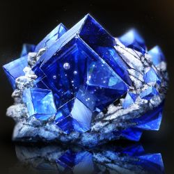 Rule 34 | black background, blue gemstone, bubble, cluseller, commentary request, crystal, cube, gem, light particles, no humans, original, reflection, simple background, still life