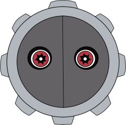 Rule 34 | circle, digimon, digimon (creature), floating, kohagurumon, looking at viewer, red eyes, solo, transparent background