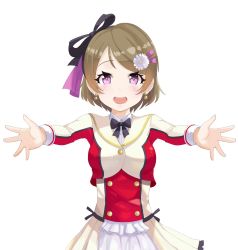 Rule 34 | 10s, 1girl, atg (wttoo0202), female focus, highres, koizumi hanayo, looking at viewer, love live!, love live! school idol festival, love live! school idol project, outstretched arms, short hair, solo