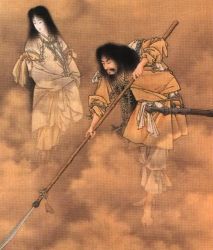 Rule 34 | eitaku kobayashi, fine art parody, izanagi (persona 4), izanami-no-mikoto, japan, mythology, nihonga, parody, traditional media, yamato-e