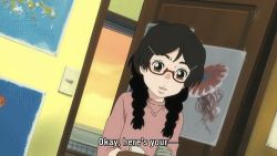 Rule 34 | 1boy, 1girl, animated, animated gif, glasses, koibuchi kuranosuke, kuragehime, kurashita tsukimi, lowres, subtitled