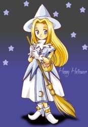 Rule 34 | arche klein, blonde hair, blue eyes, broom, cosplay, fusion, lowres, mint adenade, tales of (series), tales of phantasia, witch