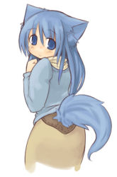 Rule 34 | 7010, animal ears, blue eyes, blue hair, lowres, solo, tagme, tail