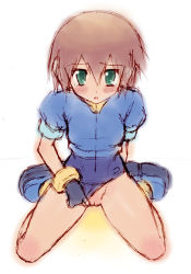 Rule 34 | 1girl, aile (mega man zx), capcom, clothing aside, gloves, mega man (series), mega man zx, pee, peeing, pussy, sketch, solo, swimsuit, swimsuit aside, uncensored