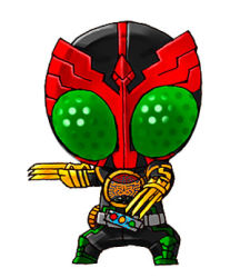 Rule 34 | 1boy, belt, chibi, claws, full body, kamen rider, kamen rider ooo, kamen rider ooo (series), kamen rider ooz, kaos, lowres, male focus, simple background, solo, white background