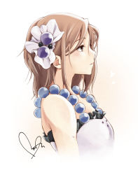 Rule 34 | 1girl, absurdres, bad id, bad pixiv id, brown eyes, brown hair, don&#039;t say &quot;lazy&quot;, dress, from side, hair ornament, highres, hirasawa yui, k-on!, looking away, nitta hiroto, profile, short hair, sleeveless, sleeveless dress, solo, upper body