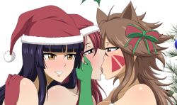 Rule 34 | 3girls, artist request, black hair, christmas, christmas ornaments, erza scarlet, fairy tail, ggc, group sex, long hair, millianna, multiple girls, orgy, red hair, sex, sex from behind, sexually suggestive, white background