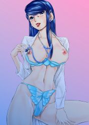 Rule 34 | 00s, 1girl, :p, bad id, bad pixiv id, blue eyes, blue hair, bra, breastless clothes, breasts, bug, butterfly, cleavage, coat, cupless bra, cure aqua, earrings, eyelashes, female pubic hair, glasses, bug, jewelry, large breasts, lingerie, long hair, matching hair/eyes, minazuki karen, navel, nipples, nurse, aged up, open clothes, open coat, precure, pubic hair, shelf bra, solo, stethoscope, thighs, tongue, tongue out, underwear, xopc, yes! precure 5