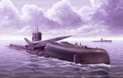 Rule 34 | 6+boys, ballistic missile submarine, cloud, cloudy sky, cruise missile, day, highres, military, military vehicle, multiple boys, nuclear missile, nuclear weapon, ocean, outdoors, partially submerged, real life, same (carcharodon), ship, sky, submarine, submarine-launched cruise missile, surface-to-surface missile, thermonuclear missile, thermonuclear weapon, united states navy, uss grayback (ssg-574), vehicle focus, warship, watercraft, weapon of mass destruction