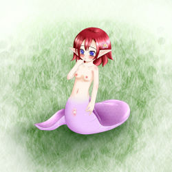 Rule 34 | blush, breasts, censored, highres, jereheim garden, lamia, monster girl, nipples, pointy ears, pussy