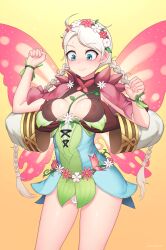 Rule 34 | 1boy, 1girl, absurdres, ahoge, assisted exposure, bare legs, blue eyes, bodystocking, braid, breasts, butterfly wings, capelet, chikaretsu, cleavage, commission, commissioner upload, fairy, fairy wings, fire emblem, fire emblem fates, fire emblem heroes, flower, grabbing, grabbing another&#039;s breast, grabbing from behind, hair flower, hair ornament, hair vines, hairband, harness, highres, insect wings, kiran (fire emblem), kiran (male) (fire emblem), leaf bracelet, long hair, low twin braids, medium breasts, nina (fire emblem), nina (resplendent) (fire emblem), nintendo, nipples, non-web source, official alternate costume, parted lips, pink capelet, plant, turtleneck, twin braids, vines, white hair, wings