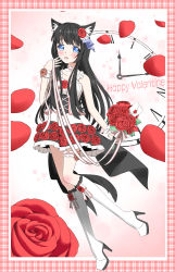 Rule 34 | 1girl, absurdres, black hair, boots, high heel boots, high heels, highres, long hair, neko kizuna, original, solo, thigh boots, thighhighs, valentine