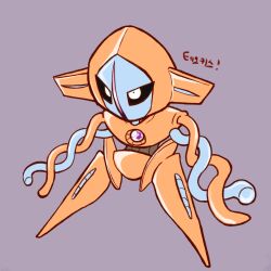 Rule 34 | artist request, chibi, creatures (company), deoxys, deoxys (normal), expressionless, full body, game freak, gen 3 pokemon, looking to the side, mythical pokemon, nintendo, no humans, pokemon, pokemon (creature), solo, tentacles, translation request
