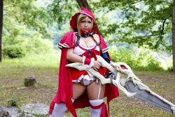 Rule 34 | 1girl, asian, blonde hair, blue eyes, breasts, brooch, chouzuki maryou, cleavage, cosplay, hip focus, jewelry, large breasts, photo (medium), plump, queen&#039;s blade, queen&#039;s blade grimoire, solo, sword, thick thighs, thighs, weapon, wide hips, zara (queen&#039;s blade), zara (queen&#039;s blade) (cosplay)