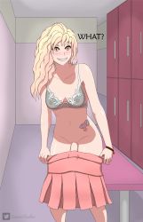 Rule 34 | 1futa, futanari, highres, locker, school uniform, self-upload, solo, tagme, tattoo