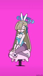 Rule 34 | animal ears, asuna (blue archive), blue archive, breasts, gloves, hair over one eye, hair ribbon, halo, high heels, large breasts, leotard, long hair, mole, mole on breast, official alternate costume, pantyhose, parody, playboy bunny, rabbit ears, rabbit hole (vocaloid), ribbon, smile, very long hair