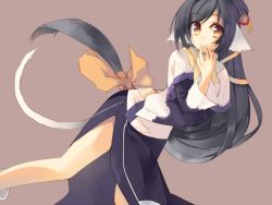 Rule 34 | 1girl, absurdly long hair, ainu clothes, aquaplus, arm up, bare legs, black hair, blush, boots, breasts, cat tail, closed mouth, dress, fingernails, full body, gradient eyes, gradient hair, hair between eyes, hair ornament, hair ribbon, high ponytail, kuon (utawarerumono), layered sleeves, leaning forward, long hair, long legs, long sleeves, looking at viewer, low-tied long hair, multicolored eyes, multicolored hair, orange eyes, ponytail, raised eyebrows, ribbon, scarf, side slit, sidelocks, small breasts, smile, solo, spread legs, swept bangs, tail, thighs, utawarerumono, utawarerumono: itsuwari no kamen, very long hair, white tail, wide sleeves, yellow eyes, yellow scarf, yurutw