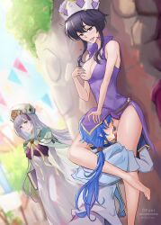 Rule 34 | 1boy, 2girls, :p, absurdres, alley, assertive female, bad source, brother and sister, clothed sex, clothes lift, commission, commissioner upload, cunnilingus, disgust, fire emblem, fire emblem: genealogy of the holy war, fire emblem heroes, grabbing own breast, highres, julia (fire emblem), larcei (fire emblem), licking, long hair, looking at another, multiple girls, naughty face, nintendo, nipples, open mouth, oral, pussy juice, scissorhold, seliph (fire emblem), sex, shiro font, short hair, siblings, skirt, skirt lift, standing, standing cunnilingus, steam, tongue, tongue out, walk-in