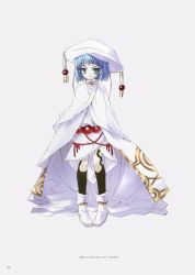 Rule 34 | 1girl, :|, absurdres, ankle boots, artbook, belt, black legwear, blue eyes, blue hair, blush, bob cut, boots, breasts, cloak, closed mouth, collar, copyright name, dated, dress, flat chest, full body, furrowed brow, gem, hat, hecate (shakugan no shana), highres, ito noizi, looking at viewer, official art, page number, pigeon-toed, red belt, red gemstone, scan, serious, shakugan no shana, short hair, simple background, solo, standing, turtleneck, v-shaped eyebrows, white background, white cloak, white collar, white dress, white footwear, white hat