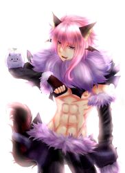 Rule 34 | 1boy, :3, :p, abs, animal ears, animal on arm, artist name, black pants, black sleeves, contrapposto, cowboy shot, detached sleeves, ear wings, fingerless gloves, fur-trimmed pants, fur-trimmed sleeves, fur collar, fur trim, gloves, hair between eyes, lanmei jiang, long bangs, long hair, looking at viewer, male focus, monochrome, muscular, muscular male, navel, nipples, open mouth, pants, pectorals, ragnarok online, shadow chaser (ragnarok online), simple background, smile, solo, tail, tongue, tongue out, waist cape, white background, wolf, wolf boy, wolf ears, wolf tail