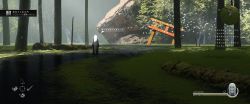 Rule 34 | 1girl, absurdres, achievement unlocked, asteroid ill, bad id, bad twitter id, bird, day, fake screenshot, forest, from behind, green eyes, heads-up display, health bar, highres, iz (asteroid ill), long hair, minimap, nature, original, outdoors, rock, ruins, scenery, solo, standing, torii, translation request, tree, tree shade, user interface, very long hair, wading, wetland, white hair, wide shot