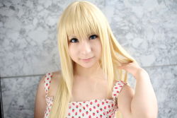 Rule 34 | amamiya laiko, ana coppola, blonde hair, cosplay, dress, ichigo mashimaro, photo (medium), strawberry pattern