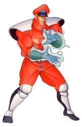 Rule 34 | 1990s (style), 1boy, highres, m. bison, male focus, official art, retro artstyle, simple background, solo, street fighter, street fighter ii (series), white background, yasuda akira