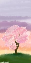 Rule 34 | cherry tree, falling petals, highres, landscape, non-web source, petals