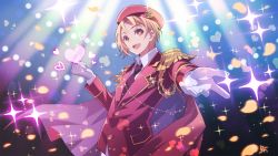 Rule 34 | 1boy, beret, bf. (sogogiching), blonde hair, brown eyes, cape, epaulettes, gloves, hat, hayami hiro, heart, highres, king of prism, king of prism by prettyrhythm, male focus, pretty rhythm, pretty rhythm rainbow live, pretty series, short hair, solo