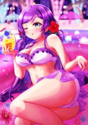 Rule 34 | 1girl, absurdres, artist name, artist request, ass, bikini, breasts, cleavage, female focus, highres, large breasts, long hair, love live!, love live! school idol project, purple hair, solo, swimsuit, tojo nozomi