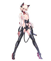 Rule 34 | 1boy, androgynous, animal ears, ban! (bansankan), bodysuit, boots, cat ears, erection, fake animal ears, fake tail, femboy , full body, girly boy, highres, homare nao, leotard, lilith-soft, looking at viewer, moaning, nipples, penis, short hair, solo, sweat, tail, taimanin (series), taimanin rpgx, trap, white hair
