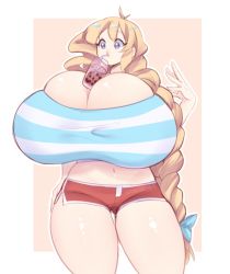 Rule 34 | 1girl, blonde hair, breasts, cassie (theycallhimcake), gigantic breasts, solo