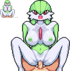 Rule 34 | 1boy, 1girl, aliasing, belly, breasts, colored nipples, colored skin, cowgirl position, creatures (company), erection, feet, game freak, gardevoir, gen 3 pokemon, green hair, green nipples, green skin, hetero, interspecies, large breasts, looking at viewer, lowres, moaning, monster, monster girl, navel, nintendo, nipples, nude, open mouth, penis, pixel art, pixlube, pokemon, pokemon (creature), pokemon rse, pokephilia, pov, pussy, red eyes, sex, short hair, spread legs, straddling, teeth, text focus, tongue, transparent background, vaginal, veins, veiny penis, watermark, white skin
