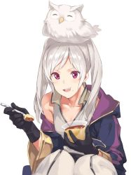 Rule 34 | 1girl, bad id, bad twitter id, bird, blush, cape, dark persona, eating, feh (fire emblem heroes), fire emblem, fire emblem awakening, fire emblem heroes, food, gloves, grima (fire emblem), hood, ichikei, long hair, looking at viewer, nintendo, open mouth, pudding, red eyes, robe, robin (female) (fire emblem), robin (fire emblem), simple background, smile, solo, twintails, white hair, yomo (majidon)