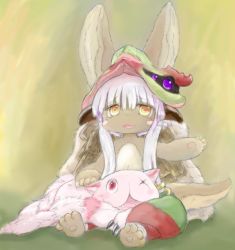 Rule 34 | 10s, artist request, brown eyes, rabbit, furry, made in abyss, nanachi (made in abyss), open mouth, white hair