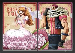 Rule 34 | 1boy, 1girl, age difference, breasts, brother and sister, charlotte katakuri, charlotte pudding, large breasts, long hair, one piece, short hair, siblings, sitting, smile, tattoo, twintails
