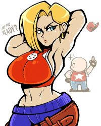 Rule 34 | 1boy, 1girl, android 18, blue mary, crossover, dragon ball, fatal fury, kuririn, snk, the king of fighters