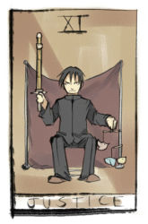 Rule 34 | card (medium), gregorius yamada, lowres, male focus, school uniform, shinai, sword, tarot, weapon