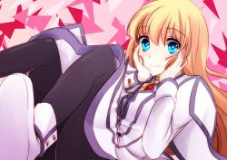 Rule 34 | 00s, 1girl, blonde hair, blue eyes, breasts, capelet, colette brunel, dress, jewelry, long hair, pantyhose, shoes, smile, tales of (series), tales of symphonia