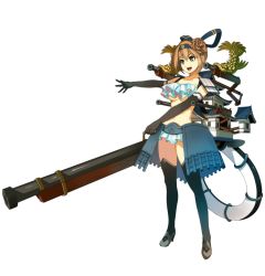 Rule 34 | &gt;:d, :d, bikini, black gloves, black thighhighs, breasts, brown hair, castle, elbow gloves, frilled bikini, frilled skirt, frills, full body, gloves, green eyes, gun, hair ribbon, holding, holding weapon, large breasts, maebashi (oshiro project), midriff, miniskirt, navel, official art, open mouth, oshiro project:re, oshiro project:re, outstretched hand, ribbon, shachihoko, skirt, smile, solo, swimsuit, thighhighs, transparent background, v-shaped eyebrows, weapon, yuunagi (seventh heaven)