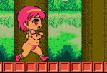 Rule 34 | amazon (gotta protectors), animated, ass, bikini, flower, flower on head, gotta protectors : amazon&#039;s running diet, lowres, pink hair, pixel art, plump, running, short hair, slide, swimsuit, thighs, thong, video