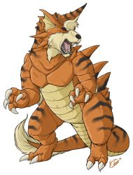 Rule 34 | arcanine, claws, creatures (company), fusion, game freak, gen 1 pokemon, horns, nintendo, no humans, pokemon, pokemon (creature), rhydon, single horn, solo, spikes, tail